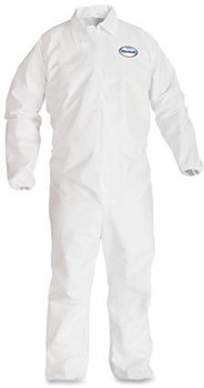 KleenGuard* A40 Elastic-Cuff and Ankle Coveralls with Zipper. 2X-Large. White. 25/case.