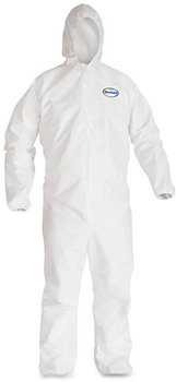 KleenGuard™ A40 Elastic-Cuff Wrist & Ankle, & Hood Coveralls with Zipper. Size Large. White. 25/Case.