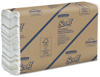 SCOTT® C-Fold Towels. 10.125 X 13.15 in. White. 2400 towels.