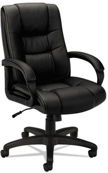 basyx® VL131 Executive High-Back Chair,  Black Vinyl