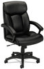 A Picture of product BSX-VL151SB11 HON® HVL151 Executive High-Back Leather Chair Supports Up to 250 lb, 17.75" 21.5" Seat Height, Black