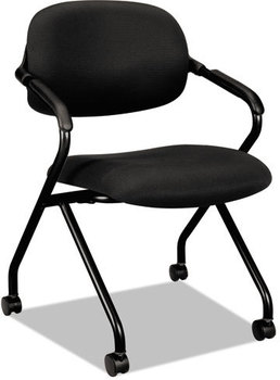 basyx® VL303 Nesting Arm Chair,  Black/Black
