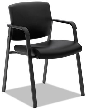 basyx® VL605 Guest Chair,  Black Leather
