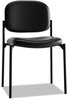 A Picture of product BSX-VL606SB11 HON® VL606 Stacking Guest Chair without Arms Bonded Leather Upholstery, 21.25" x 21" 32.75", Black Seat, Back, Base