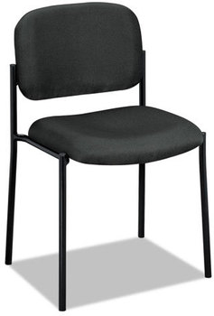 HON® VL606 Stacking Guest Chair without Arms Fabric Upholstery, 21.25" x 21" 32.75", Charcoal Seat, Back, Black Base
