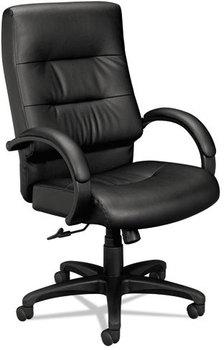 basyx® VL690 Series Executive High-Back Chair,  Black Leather