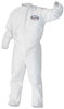 A Picture of product KCC-46104 KleenGuard™ A30 Breathable Splash and Particle Protection Coveralls with Elastic Back, Wrists, & Ankles, and Zipper Front. Size X-Large. White. 25/Case.