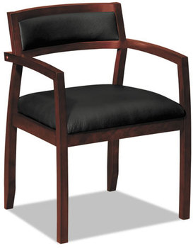 basyx® VL850 Series Leather Guest Chair,  Mahogany