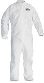 KleenGuard™ A30 Breathable Splash and Particle Protection Coveralls with Elastic Back, Wrists, & Ankles, and Zipper Front. Size 2X-Large. White. 25/Case.