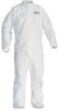 A Picture of product KCC-46105 KleenGuard™ A30 Breathable Splash and Particle Protection Coveralls with Elastic Back, Wrists, & Ankles, and Zipper Front. Size 2X-Large. White. 25/Case.