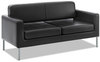 A Picture of product BSX-VL888SB11 basyx® VL888 Series Reception Seating Sofa,  67 x 28 x 30 1/2, Black SofThread™ Leather