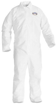 KleenGuard™ A20 Breathable Particle Protection Coveralls with Zipper Front. Size Large. White. 24/Carton.