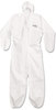 A Picture of product KCC-49113 KleenGuard™ A20 Breathable Particle Protection Coveralls with Zipper Front, Elastic Back, Wrists, Ankles, and Hood. Size Large. White. 24/Carton.