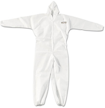 KleenGuard™ A20 Breathable Particle Protection Coveralls with Zipper Front, Elastic Back, Wrists, Ankles, and Hood. Size XL. White. 24/Carton.