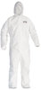 A Picture of product KCC-49117 KleenGuard™ A20 Breathable Particle Protection Coveralls with Zipper Front, Elastic Back, Wrists, Ankles, and Hood. Size 4X-Large. White. 20/Carton.