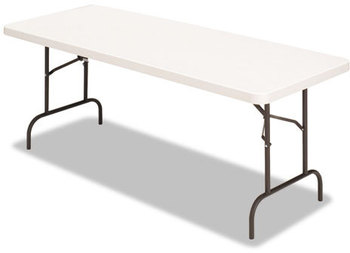 Alera® Resin Banquet Folding Table Rectangular, Radius Edge, 60w x 30d 29h, Platinum/Charcoal