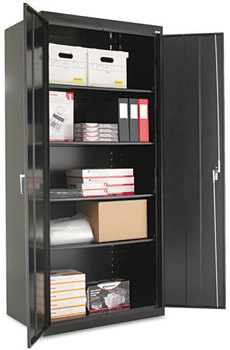 Alera® Heavy Duty Welded Storage Cabinet Assembled 78" High Heavy-Duty Four Adjustable Shelves, 36w x 24d, Black