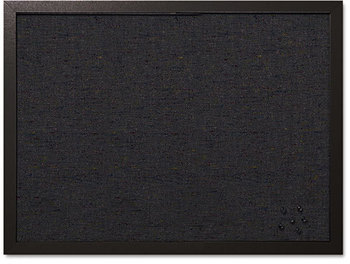 MasterVision® Designer Fabric Bulletin Board,  24X18, Black Fabric/Black Frame