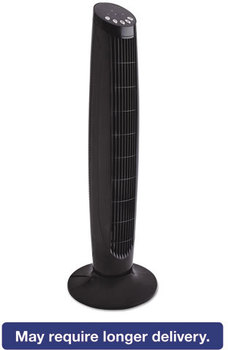 Alera® 36" 3-Speed Oscillating Tower Fan with Remote Control,  Plastic, Black