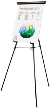 MasterVision®  Telescoping Tripod Display Easel,  Adjusts 38" to 69" High, Metal, Black