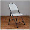 A Picture of product ALE-FR9402 Alera® Molded Resin Folding Chair Supports Up to 225 lb, 18.19" Seat Height, White Back, Dark Gray Base, 4/Carton