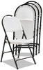A Picture of product ALE-FR9402 Alera® Molded Resin Folding Chair Supports Up to 225 lb, 18.19" Seat Height, White Back, Dark Gray Base, 4/Carton