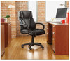 A Picture of product ALE-FZ41LS10B Alera® Fraze Executive High-Back Swivel/Tilt Bonded Leather Chair Series Supports 275 lb, 17.71" to 21.65" Seat Height, Black