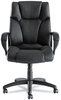 A Picture of product ALE-FZ41LS10B Alera® Fraze Executive High-Back Swivel/Tilt Bonded Leather Chair Series Supports 275 lb, 17.71" to 21.65" Seat Height, Black