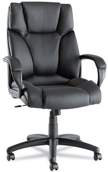 Alera® Fraze Executive High-Back Swivel/Tilt Bonded Leather Chair Series Supports 275 lb, 17.71" to 21.65" Seat Height, Black