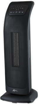 Alera® Tower Ceramic Heater with Remote Control,  8 3/8"w x 9 1/4"d x 23 1/8"h, Black