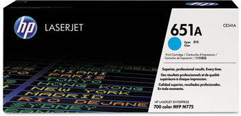 HP CE340A-CE343A Toner,  (CE341A) Cyan Original LaserJet Toner Cartridge