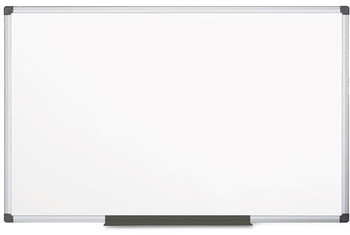 MasterVision® Value Lacquered Steel Magnetic Dry Erase Board,  48 x 96, White, Aluminum Frame