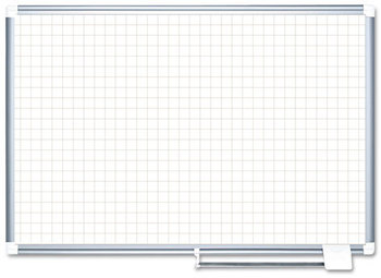 MasterVision® Grid Planning Board,  1" Grid, 72x48, White/Silver