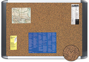 MasterVision® Tech Cork Board,  36x48, Silver/Black Frame