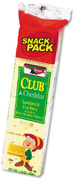 Keebler® Sandwich Crackers,  Club & Cheddar, 8 Cracker Snack Pack, 12/Box