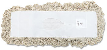 Boardwalk® Industrial Dust Mop Head,  Hygrade Cotton, 18w x 5d, White