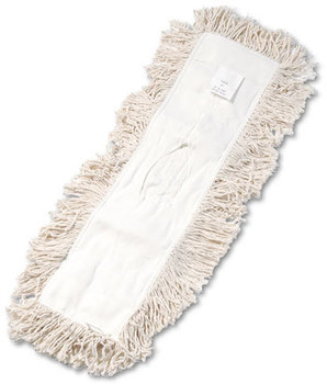 Boardwalk® Industrial Dust Mop Head,  Hygrade Cotton, 24w x 5d, White