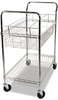 A Picture of product ALE-MC3518SR Alera® Carry-all Cart/Mail Cart Mail Metal, 1 Shelf, Bin, 34.88" x 18" 39.5", Silver