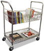 A Picture of product ALE-MC3518SR Alera® Carry-all Cart/Mail Cart Mail Metal, 1 Shelf, Bin, 34.88" x 18" 39.5", Silver