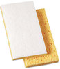 A Picture of product BWK-16320 Boardwalk® Light-Duty Scrubbing Sponge,  3 3/5" x 6 1/10", 7/10" Thick, Yellow/White, 20/Carton