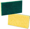 A Picture of product BWK-174 Boardwalk® Medium-Duty Scrubbing Sponge,  3 3/5 x 6 1/10, Yellow/Green, 20/Carton