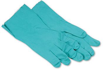 Boardwalk® Nitrile Flock-Lined Gloves,  X-Large, Green, Dozen