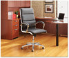 A Picture of product ALE-NR4119 Alera® Neratoli® High-Back Slim Profile Chair Faux Leather, 275 lb Cap, 17.32" to 21.25" Seat Height, Black Seat/Back, Chrome