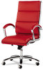 A Picture of product ALE-NR4139 Alera® Neratoli® High-Back Slim Profile Chair Faux Leather, Up to 275 lb, 17.32" 21.25" Seat Height, Red Seat/Back, Chrome