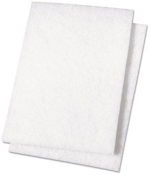 Boardwalk® Light Duty Scour Pad,  White, 6 x 9, 20/Carton