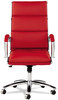 A Picture of product ALE-NR4139 Alera® Neratoli® High-Back Slim Profile Chair Faux Leather, Up to 275 lb, 17.32" 21.25" Seat Height, Red Seat/Back, Chrome