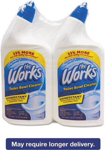 TheWorks Disinfectant Toilet Bowl Cleaner, 32 Oz Bottle, 2/Pack