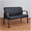 A Picture of product ALE-RL2219M Alera® Reception Lounge WL Series Loveseat Wood 44.88w x 26.13d 33h, Black/Mahogany