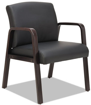 Alera® Reception Lounge WL Series Guest Chair 24.21" x 24.8" 32.67", Black Seat, Back, Espresso Base