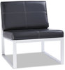 A Picture of product ALE-RL8319CS Alera® Ispara Series Armless Chair 26.57" x 30.71" 31.1", Black Seat, Back, Silver Base